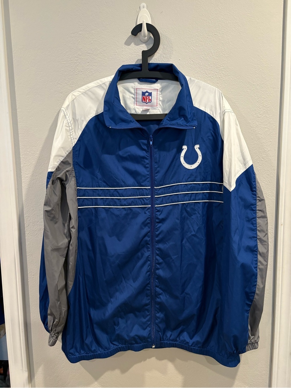 Vtg NFL Team Apparel Indianapolis Colts full-zip windbreaker jacket Mens Sz Lrg